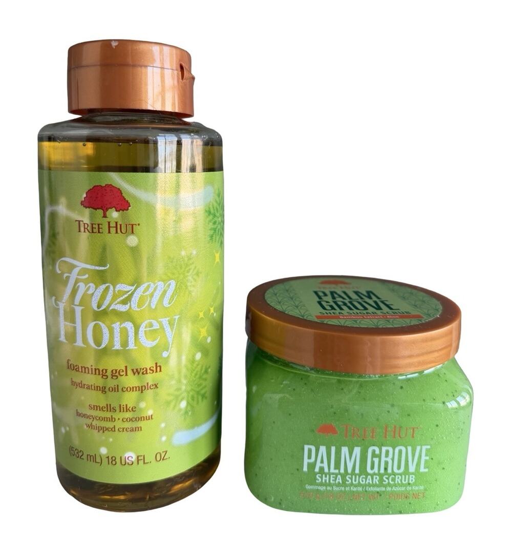 Tree Hut Body Scrub + Body Wash NEW Palm Grove And Frozen Honey Scent